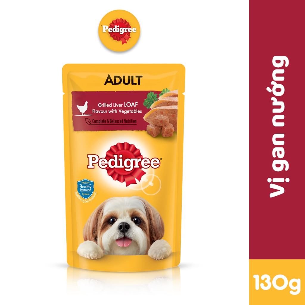 Thức ăn cho chó lớn dạng sốt Pedigree vị gan và rau 130g
