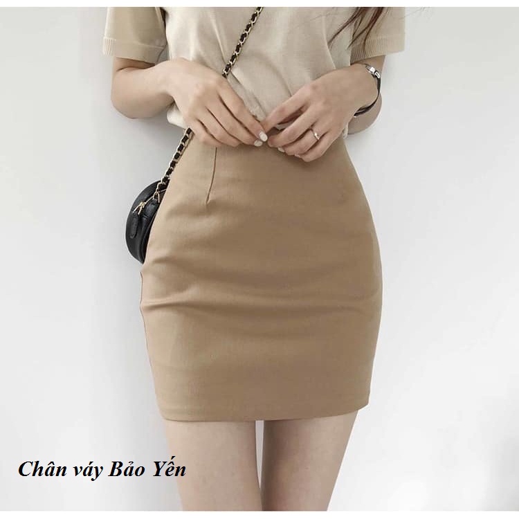 Chân váy ngắn màu be đậm (sẵn size)- M61