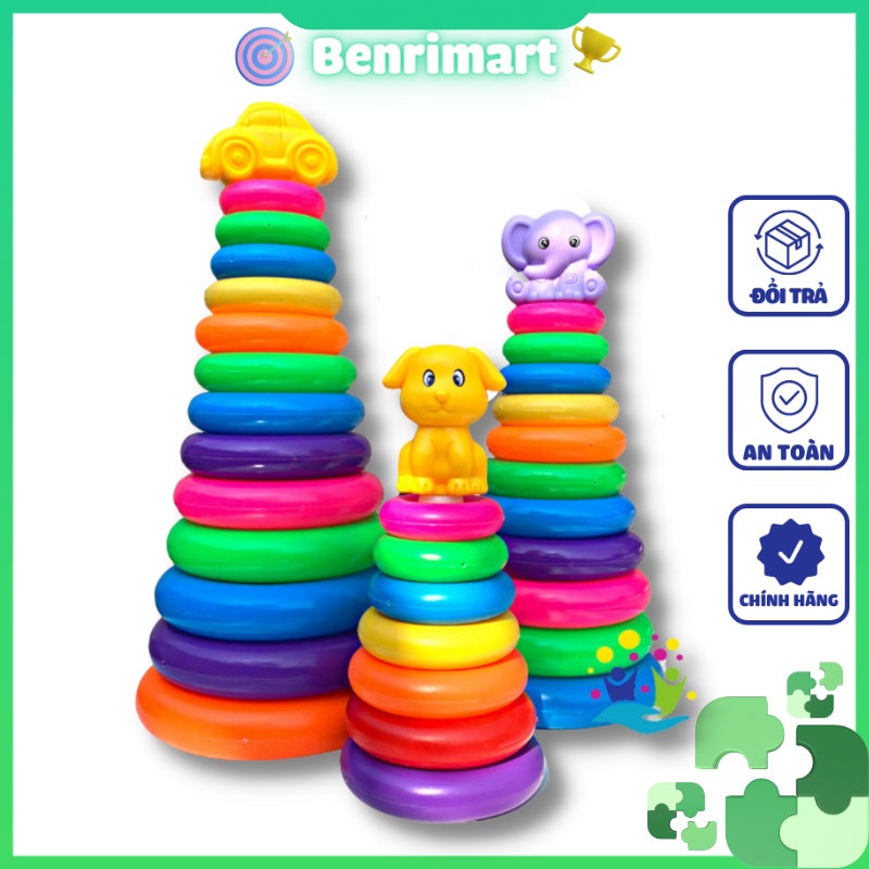 Bộ Đồ Chơi Tháp Xếp Vòng Nhiều Kích Cỡ Đa Dạng Màu Sắc Cho Bé Vừa Học Vừa Chơi