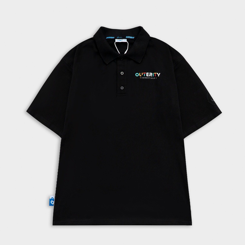 Áo Polo OUTERITY Rainbow Màu Đen Chất Vải Mát Xịn cao cấp