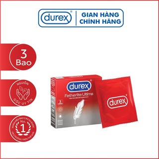 Bao cao su Durex Fetherlite ultima siêu mỏng, bôi trơn 52 mm, 1 bao/hộp chính hãng