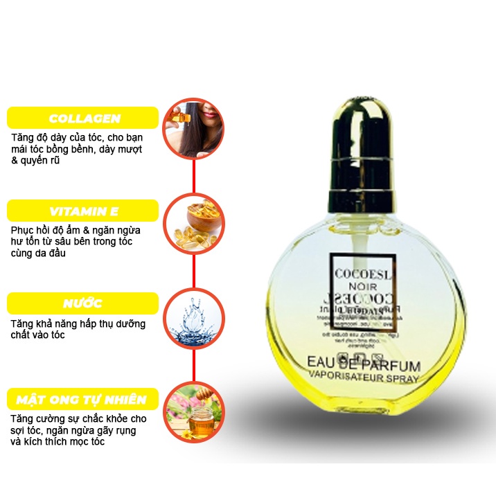 Tinh Dầu Dưỡng Tóc Thơm Cocoesl Noir Hương Nước Hoa 80ml -LM