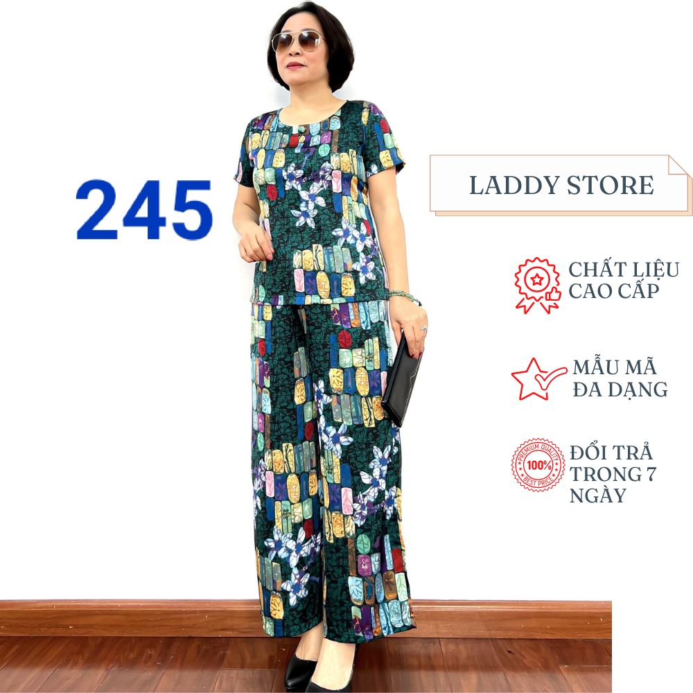 Đồ Bộ Trung Niên 2023 Chất Liệu Lụa Satin Cao Cấp Dành Cho Quý Bà - Laddy Store