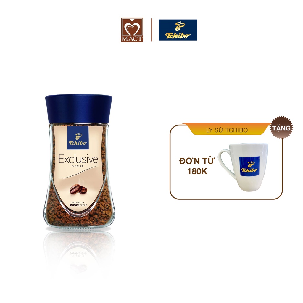 Cà phê hòa tan tách caffeine TCHIBO DECAF - 100% Arabica, vị chua dịu - Không gây mất ngủ - lọ 100g