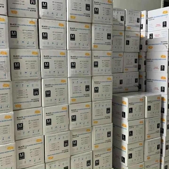 Găng tay y tế đen không bột, Găng tay đen phun xăm thẩm mỹ, nặn mụn, Găng tay đen Vgloves