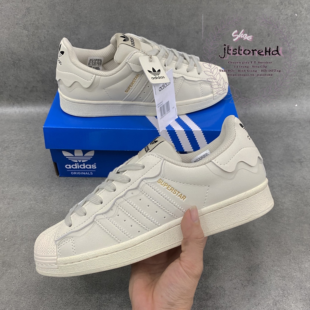 Giày Adidas superstar, Das Sò, Màu trắng bản S.C 2022 đẹp full box - bill giấy gói