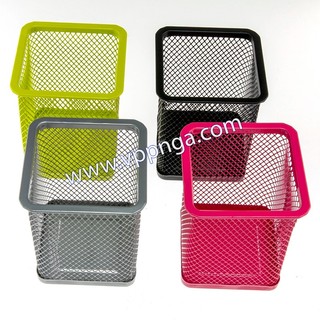 Hộp cắm bút, kệ cắm viết bằng lưới sắt, vuông