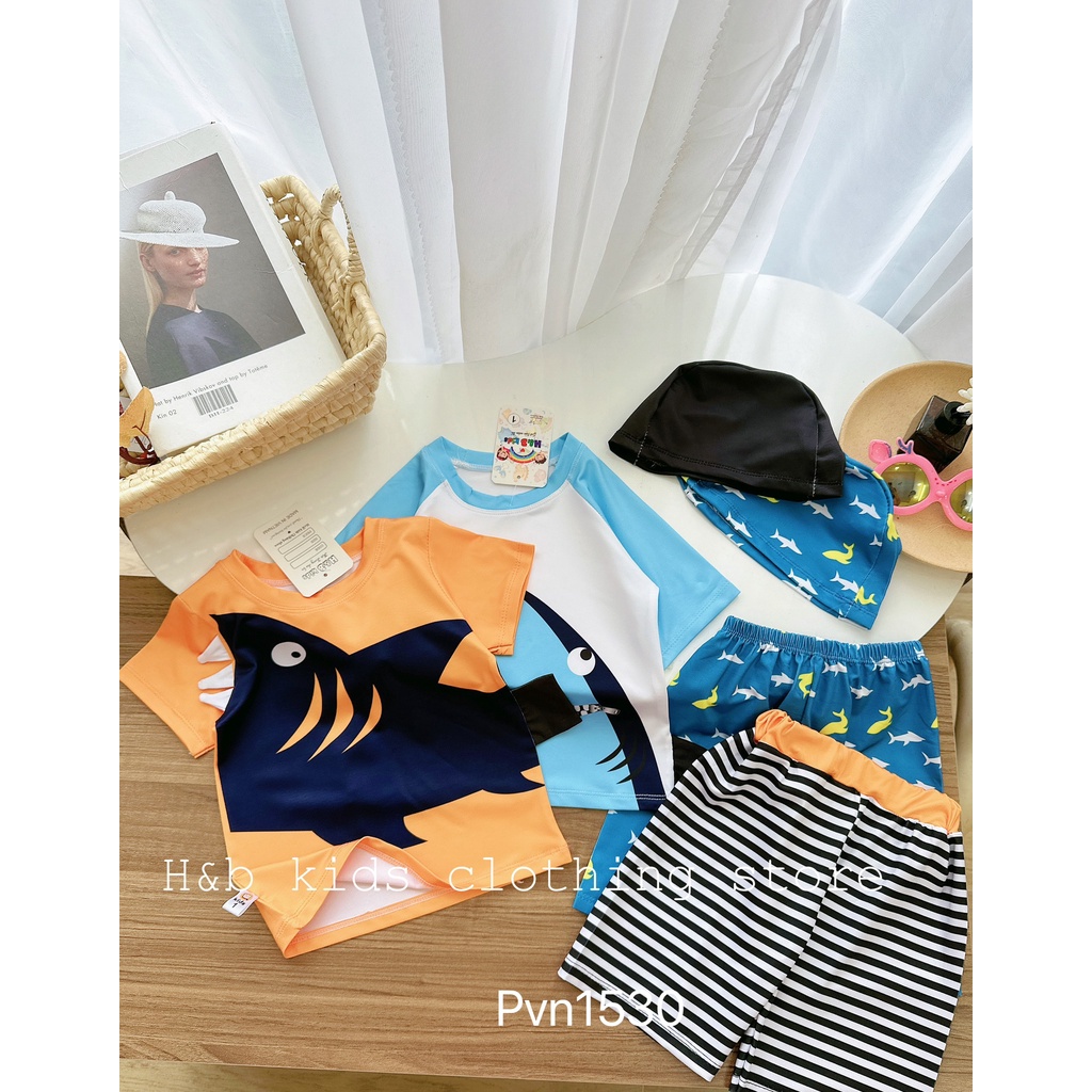 Bộ bơi cá mập đen bé trai