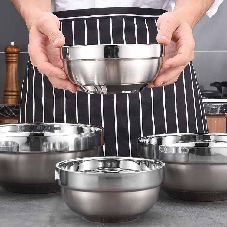 Bát Inox 201 Chén  2 Lớp Chơn Cách Nhiệt đủ kích cỡ