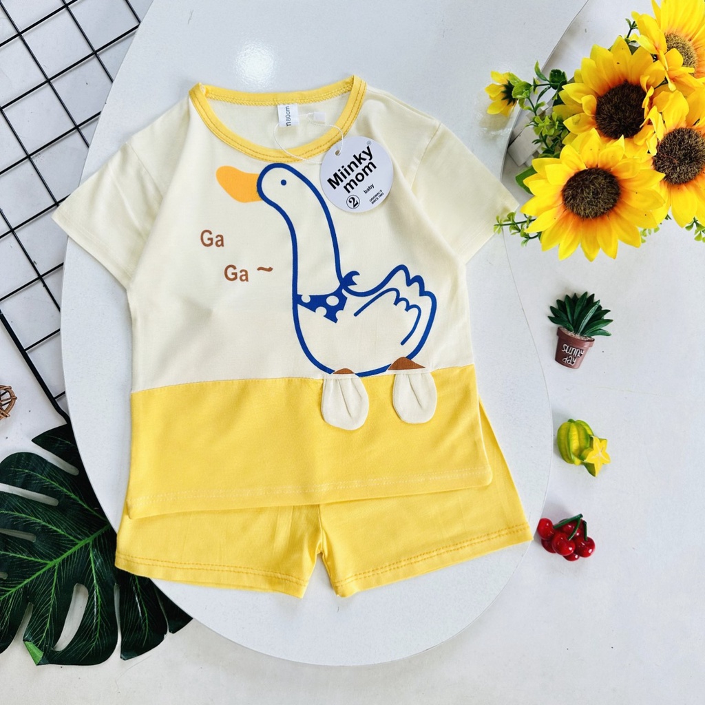 Đồ bộ bé gái , đồ bộ bé trai cộc tay thun lạnh cho bé từ 5kg đến 15kg - JKIDSVN