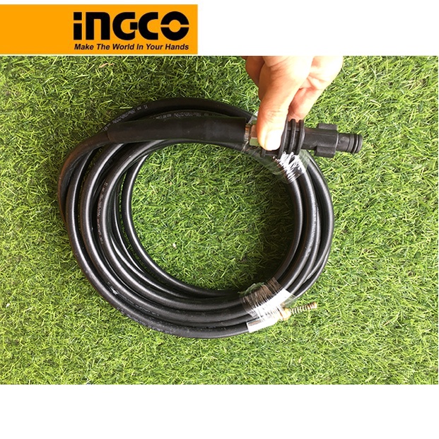Cuộn dây thông tắc cống, thông tắc đường ống nước thải bằng áp lực nước AHPH7511 dây dài 7.5m nối với máy rửa xe Ingco
