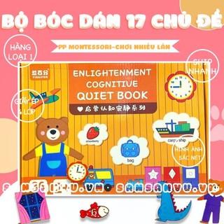 Học liệu bóc dán Montessori cho bé, học liệu busy book bóc dán thông minh 17 chủ đề, Sách bóc dán tiếng Anh