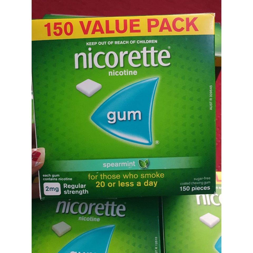 Kẹo cao su nhai cai thuốc_lá Nicorette 2mg vỉ 15 viên và hộp 75 viên