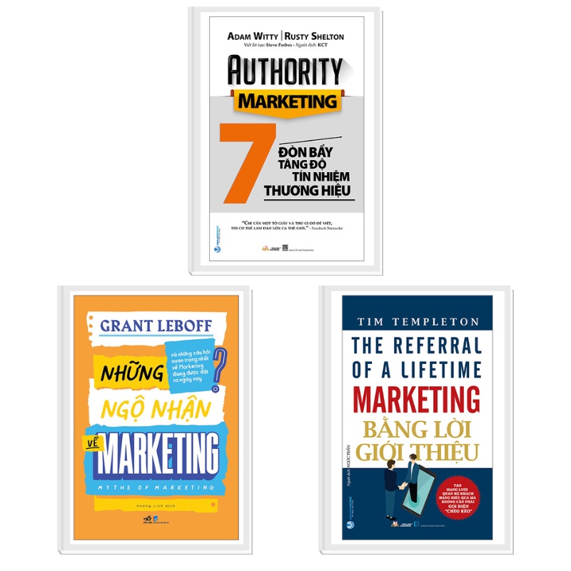 Sách - Combo 7 Đòn Bẩy Tăng Độ Tín Nhiệm Thương Hiệu + Marketing Bằng Lời Giới Thiệu + Những Ngộ Nhận Về Marketing