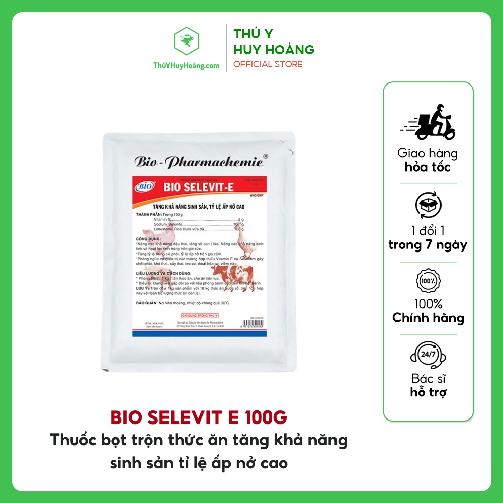 BIO SELEVIT E 100g dành cho gia súc, gia cầm