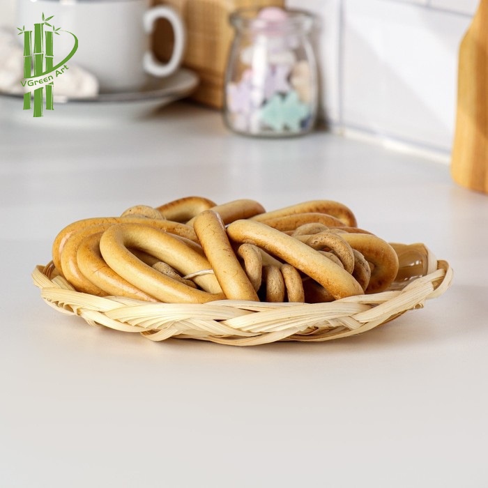 Đĩa tre đan hình hoa. Mẹt, khay tre tròn, rế tre. Đựng hoa quả, thức ăn, bánh kẹo hoặc lót đĩa, lót nồi Decor trang trí