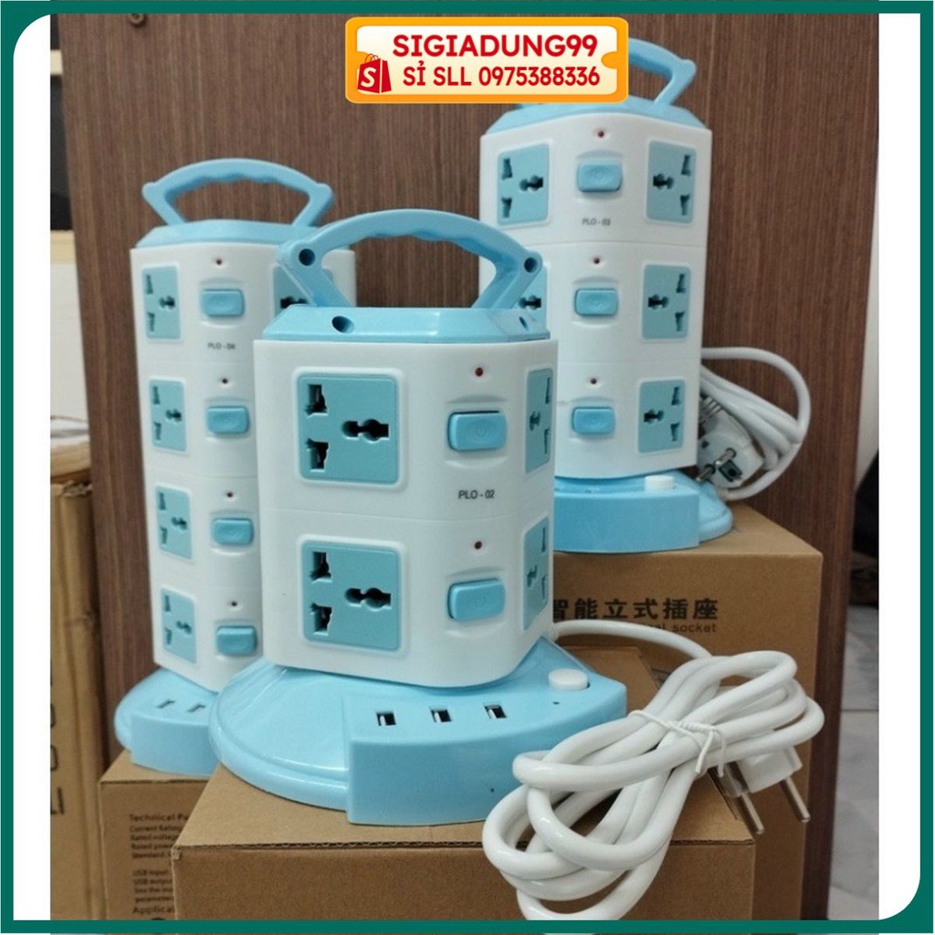 Ổ Điện Thông Minh Dây Dài 2 Mét, Ổ Cắm Điện 2 Tầng, 3 Tầng, 4 Tầng, 5 Tầng 3 Chấu Đa Năng Có Cổng Sạc USB Chính Hãng