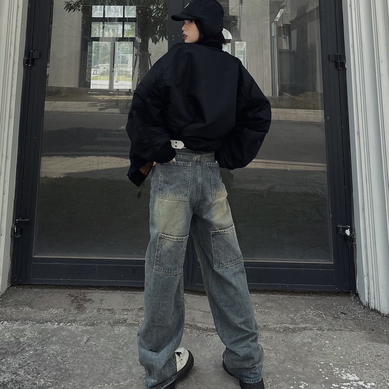 Quần jeans 6 TÚI VUÔNG CHÉO màu siêu lạ, form cho cả nam và nữ