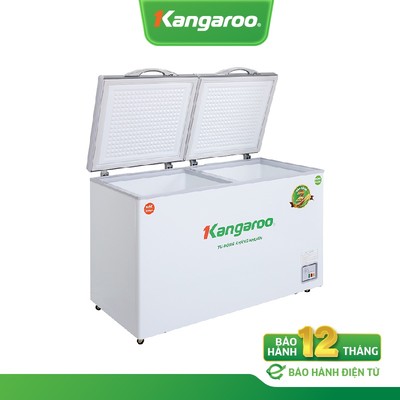Tủ đông KANGAROO 327L KG498KX2 - 2 ngăn, 2 cánh màu inox, không kính