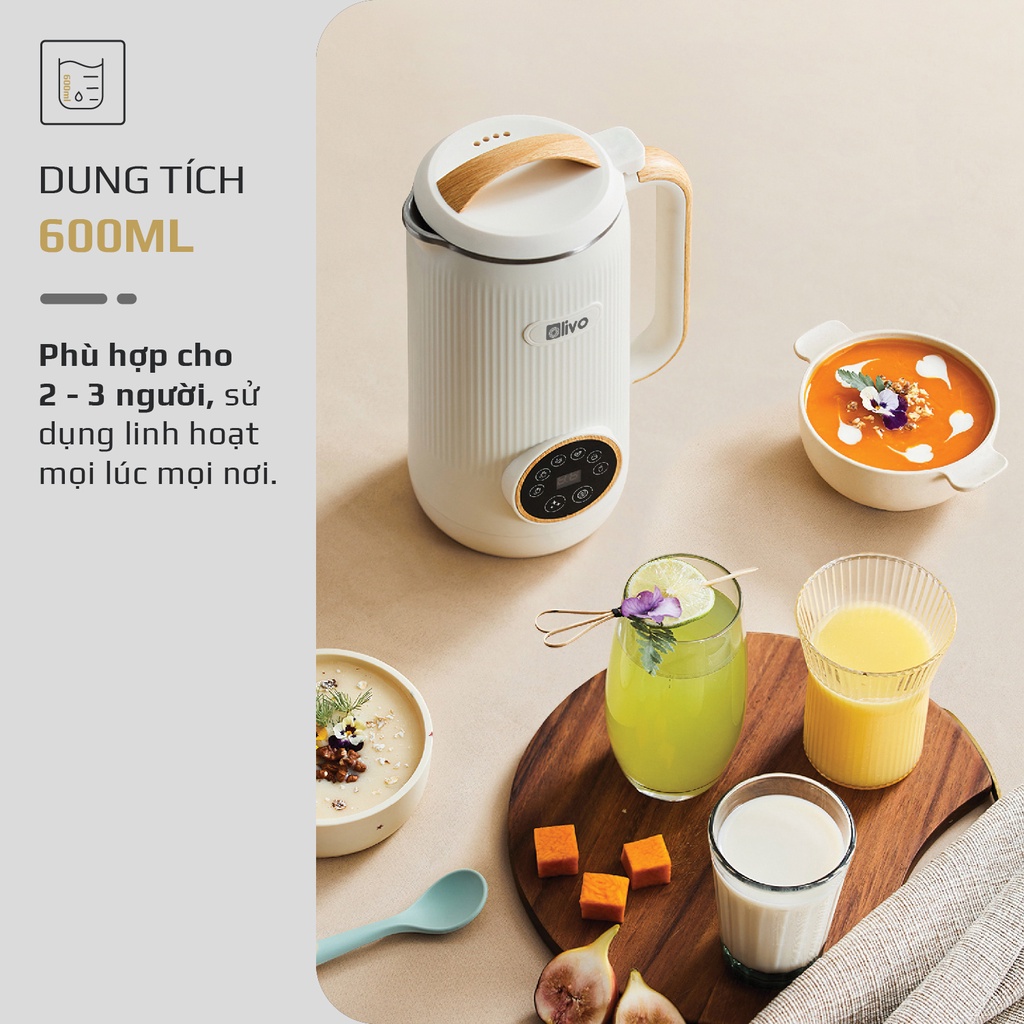 Máy Làm Sữa Hạt Đa Năng Olivo Cb400, 750W-600ml, Vận Hành Êm Ái, Hàng Chính Hãng