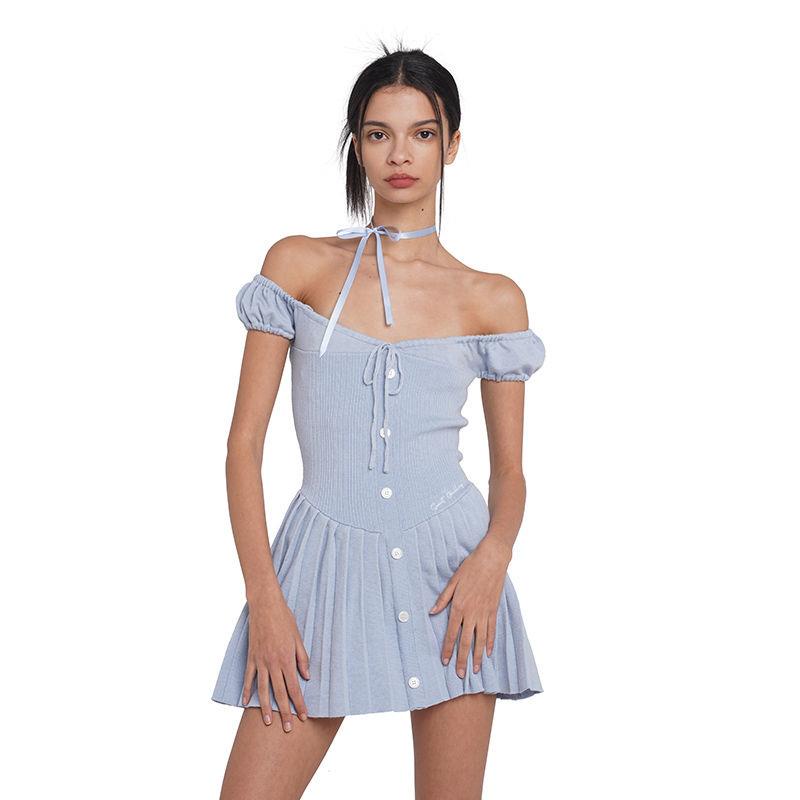 Áo Trễ Vai Cổ Yếm Ôm Dáng Phong Cách Mỹ Cho Nữ