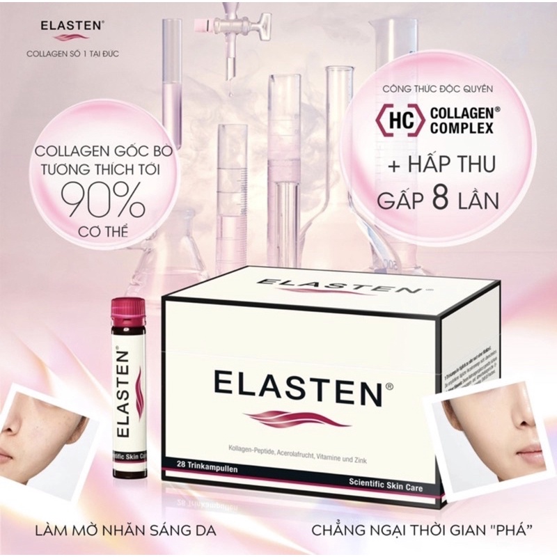 [TEM CÔNG TY] Collagen Elasten dạng uống đẹp da chống lão hóa hộp 28 ống