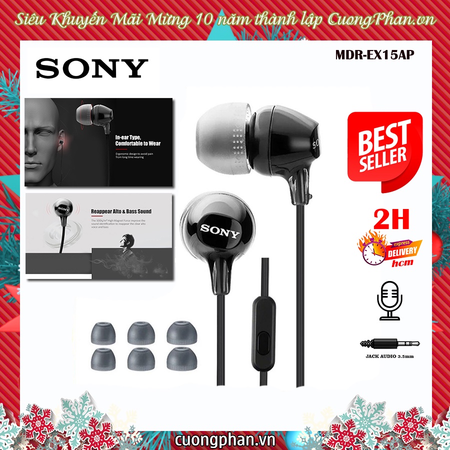Tai Nghe In-Ear Nhét Tai Có Mic Sony EX15AP - Bảo Hành Hãng 12 Tháng