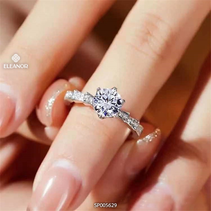 Nhẫn nữ bạc 925 Eleanor Accessories thiết kế nụ đá phong cách sang trọng phụ kiện trang sức 5629