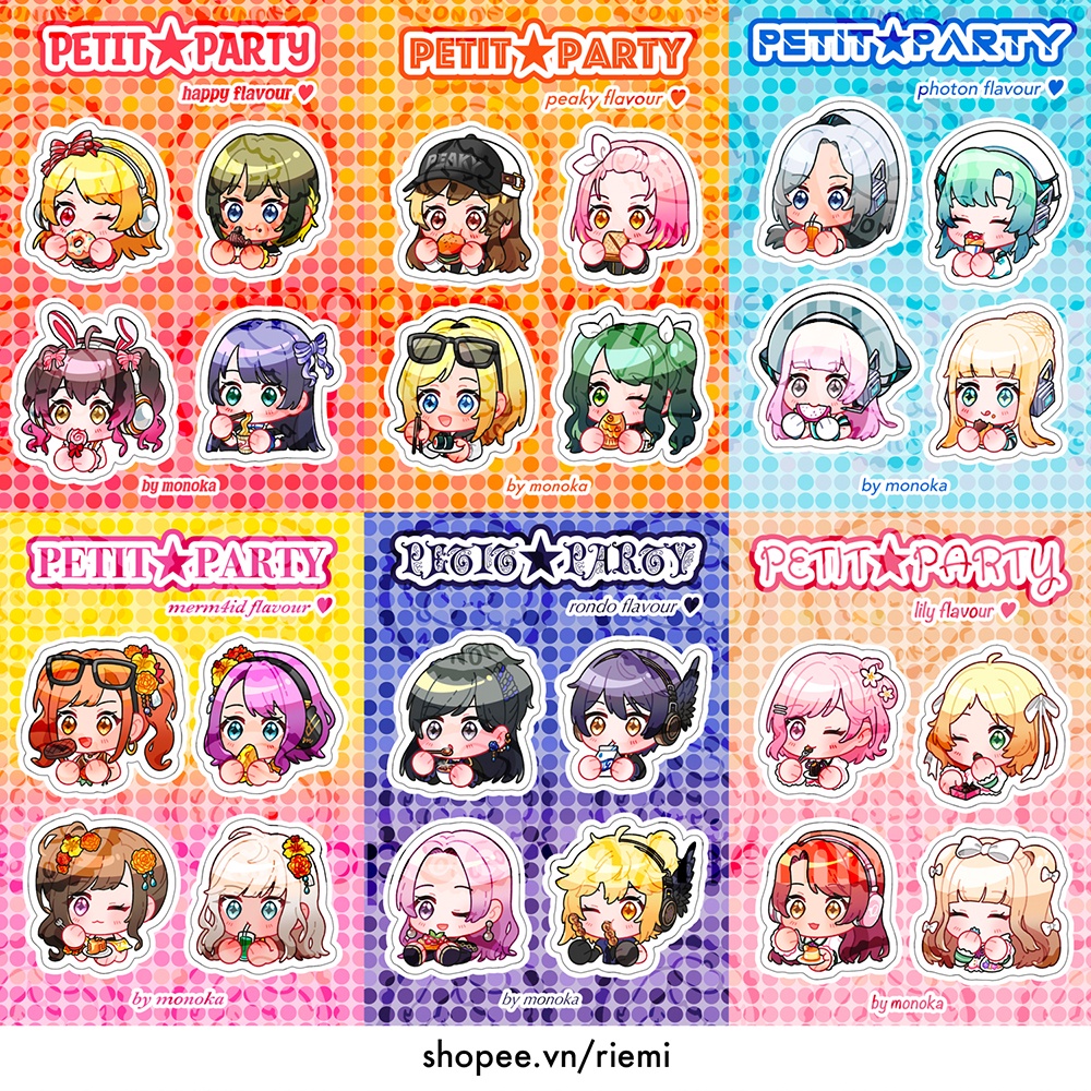 Hình dán/Sticker sheet A6 D4DJ Petit*Party artist Monoka