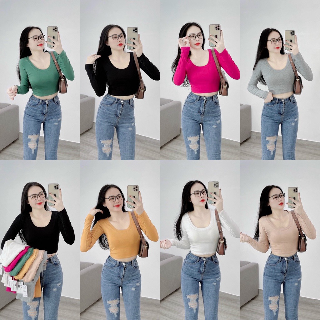 Áo thun cổ tròn tay dài
