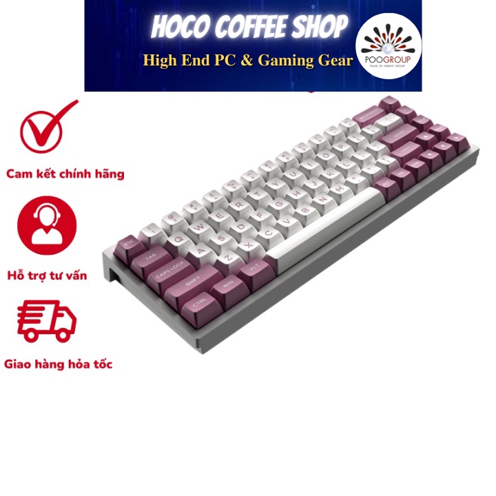 Bàn Phím Cơ FL-Esports FL680SAM Peach - Led RGB-Hot Swap có 3 chế độ kết nối: USB / 2.4 / Bluetooth - Pin 2000 mAh