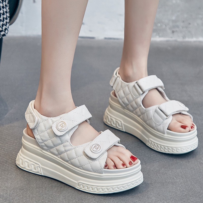 Dép Sandal Đế Bánh Mì 7P Khuy GG Chắc Chắn Siêu Nhẹ Siêu Êm Siêu Tôn Dáng