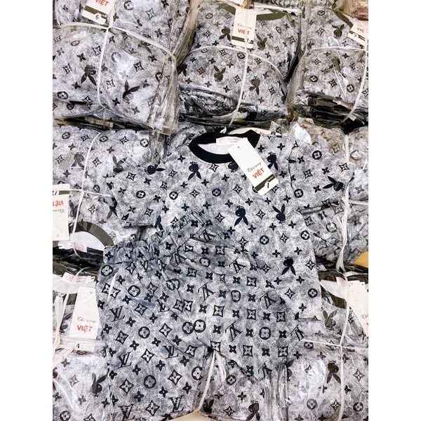 Bộ cộc tay bé trai 8-38kg , bộ quần áo poly cotton in tràn hoạ tiết siêu sang chảnh cho bé