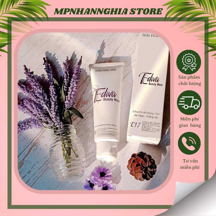 Ediva E17 Sữa Rửa Mặt Chuyên Dùng Da Mụn, Giúp Kháng Khuẩn, Kiểm Soát Dầu Nhờn, Loại Bỏ Các Vi Khuẩn Gây Mụn