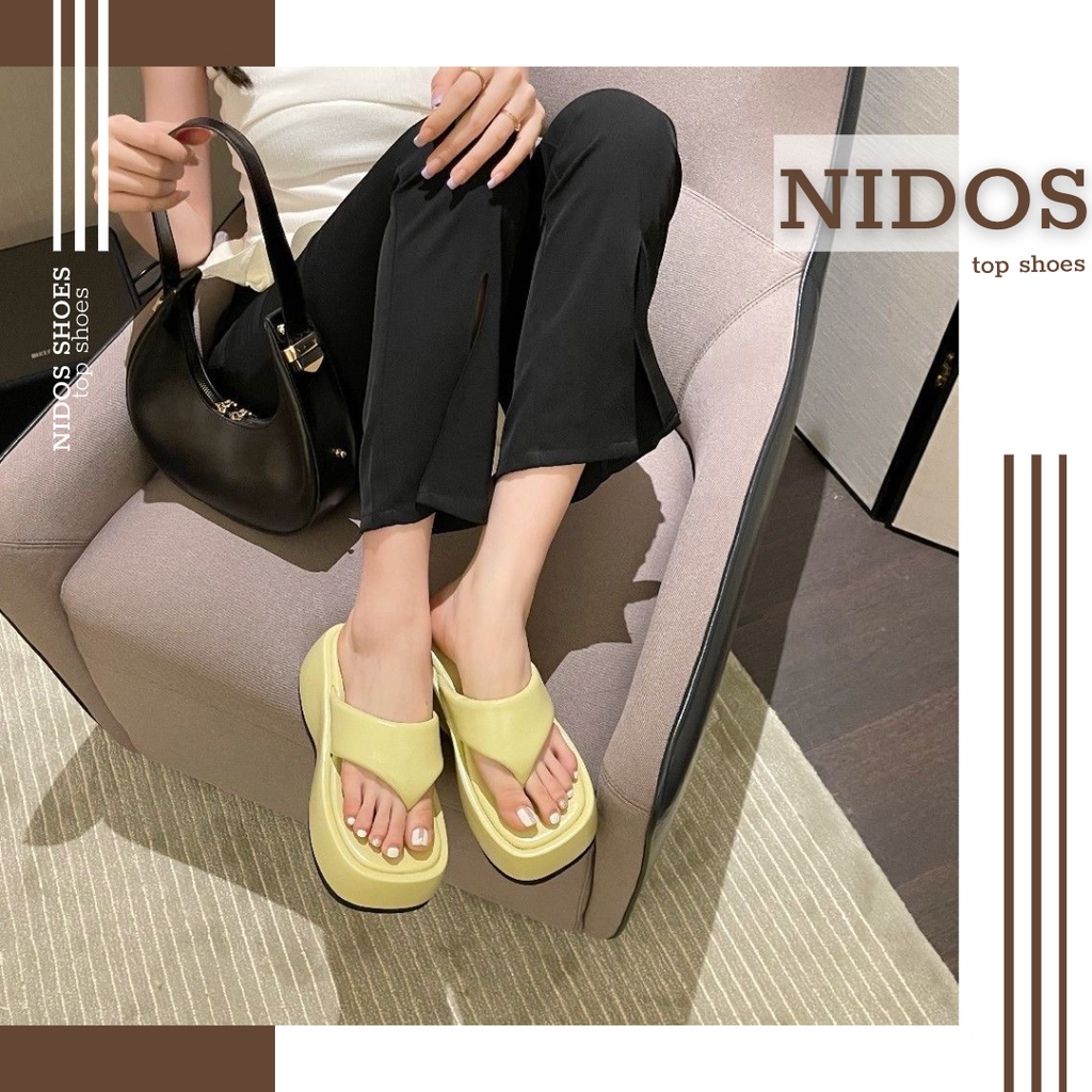 Dép Kẹp Xuồng NIDOS Quai Tam Giác - Dép Kẹp Nữ Đế Cao Quai Ngang Phong Cách Siêu Êm