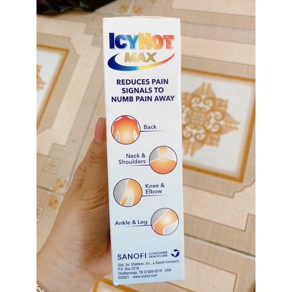 (chính hãng Mỹ) dầu nóng dạng lăn Icyhot max 73ml icy hot