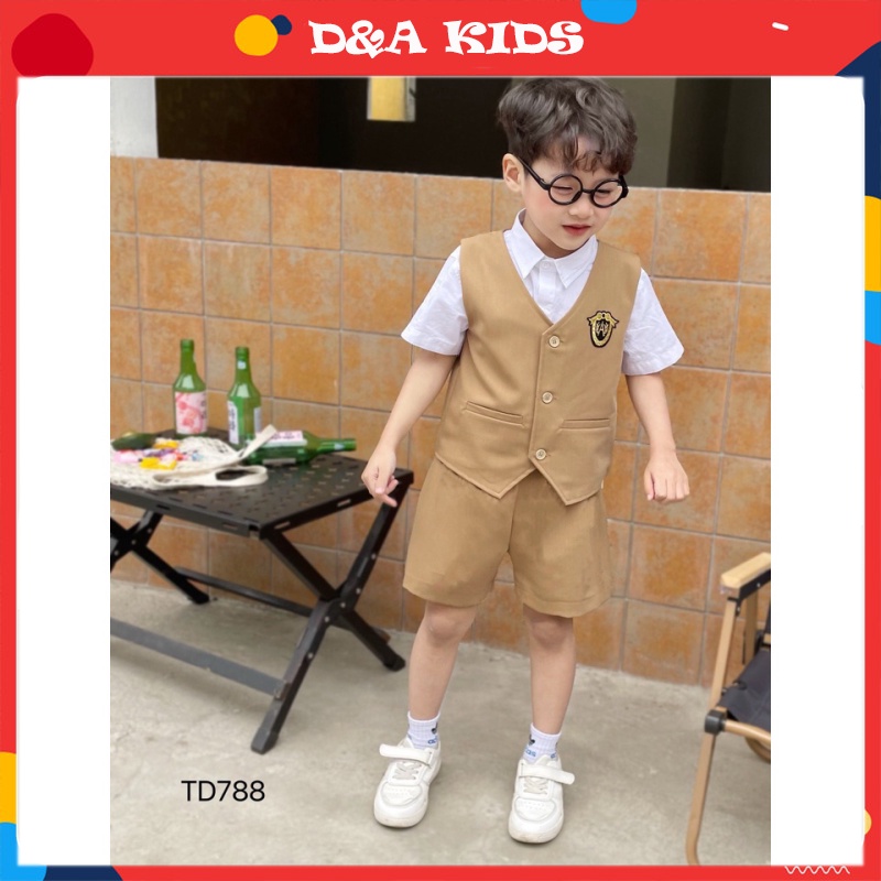 Set Gile huy hiệu 3 chi tiết phong cách hàn quốc- TD788 - D&A Kids Shop
