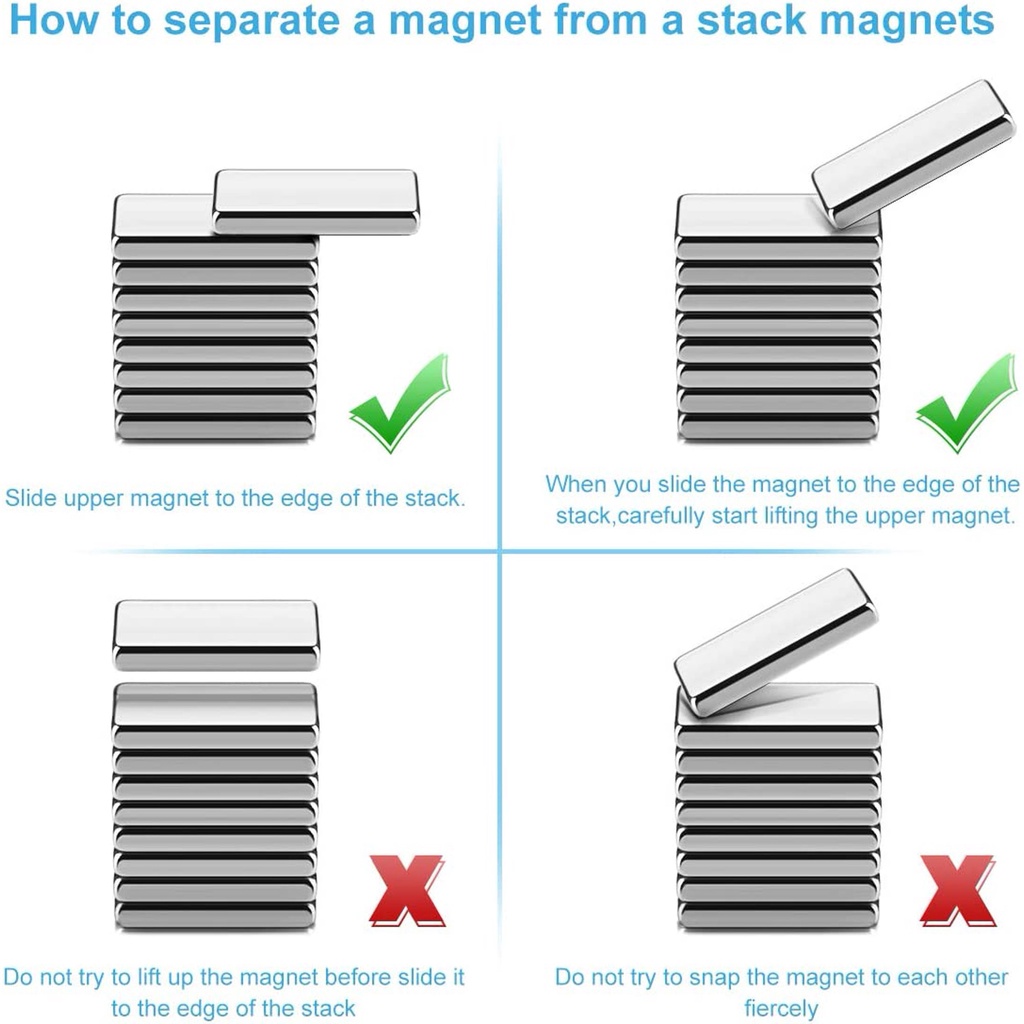Nam châm hình chữ nhật 40x10x3mm có 2 lỗ vát M4 tiện ích
