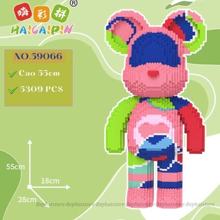 Bearbrick bịt mắt cao 55cm mô hình lắp ráp gấu sưu tầm đẹp lạ haicaipin