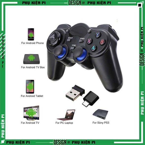 Tay cầm chơi game PC Lairpodtop Điện Thoại TV Android TV Box Tay cầm chơi game không dây USB Bluetooth 2.4G - Hàng m