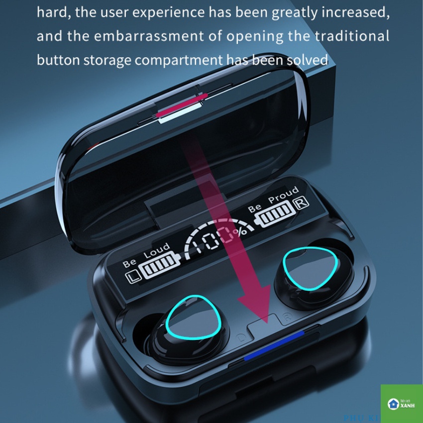 Tai Nghe Bluetooth Không Dây M10 Phiên Bản Pro Nâng Cấp Pin Trâu 3000mah, Nút Cảm Ứng, Màn Hình Led Gaming, Chống Nước