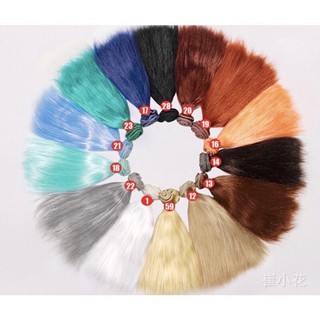 TSD- Tép tóc giả 20cm chất tơ silk may tóc búp bê