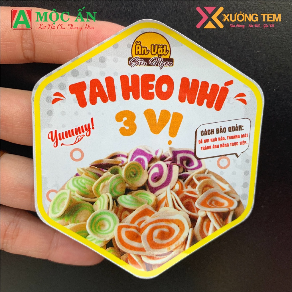 Tem Dán, Nhãn Sản Phẩm Bánh - Hàng Sẵn, Tem Cán Bóng, Sắc Nét - Giá Tốt Tại Xưởng In Tem Nhãn