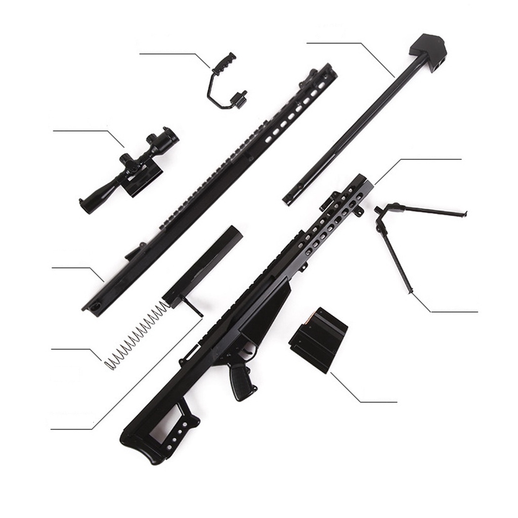 Mô hình lắp ráp PUBG CF Barrett M82A1  50cm full kim loại và phụ kiện
