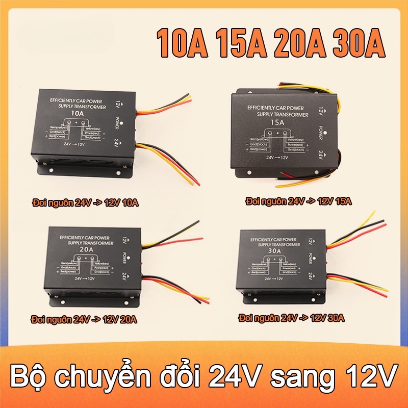 24V sang DC 12V Xe tải chở hàng Xe buýt Điều hướng âm thanh Giảm áp Bộ điều chỉnh chuyển đổi