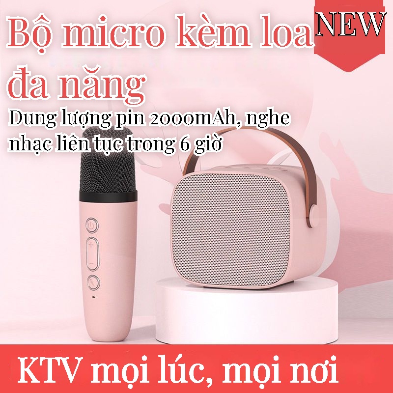 Sẵn bộ mic và loa karaoke bluetooth Divoom model little witch 2 - bộ đôi Divoom Bluetooth fairy kara KTV - Một Chút Xinh
