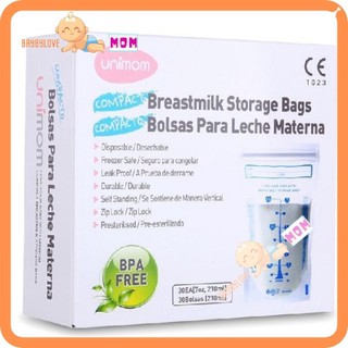 Túi trữ sữa Unimom Compact không BPA 210ml (60 túi/hộp)
