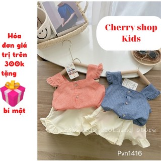 Bộ hè bé gái, bộ chấm bi bé gái từ 1-4 tuổi Cherry Đà Nẵng