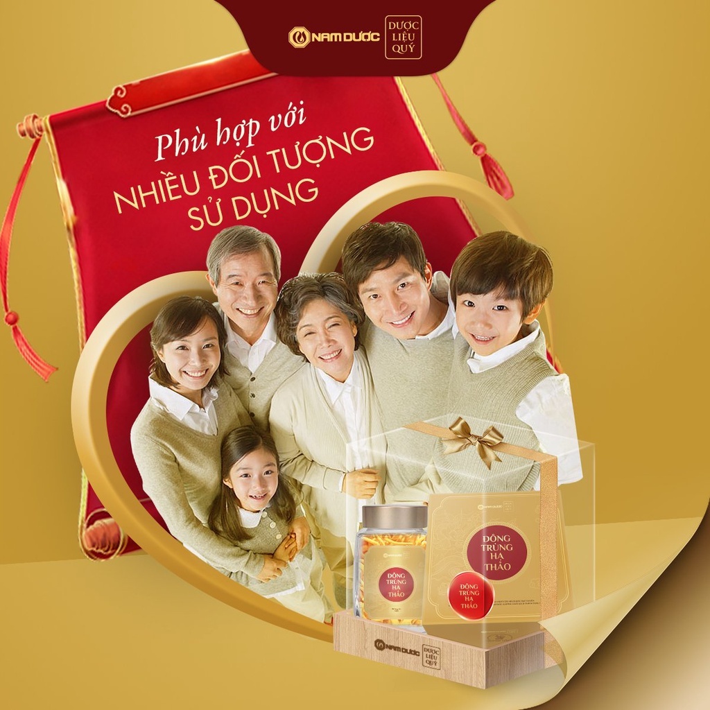 Đông trùng hạ thảo Nam Dược hộp 18g, bồi bổ sức khỏe, tăng sức đề kháng, tăng cường miễn dịch, chống lão hóa