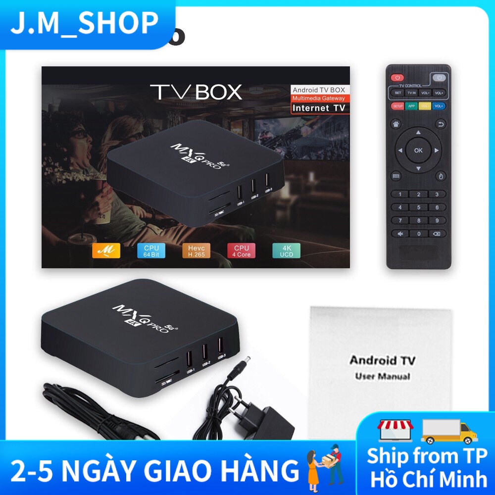 HCM tv box android mxq pro 4k 5g, 1GB + 8GB Máy Phát Đa Phương Tiện 4 Nhân 4K HD 3D